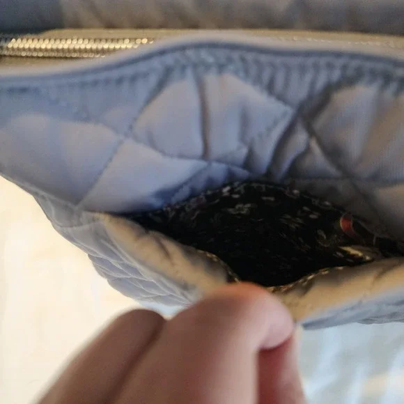 Vera Bradley Crossbody Bag Quilted Triple Zip Gray Shoulder Purse - Picture 7 of 11